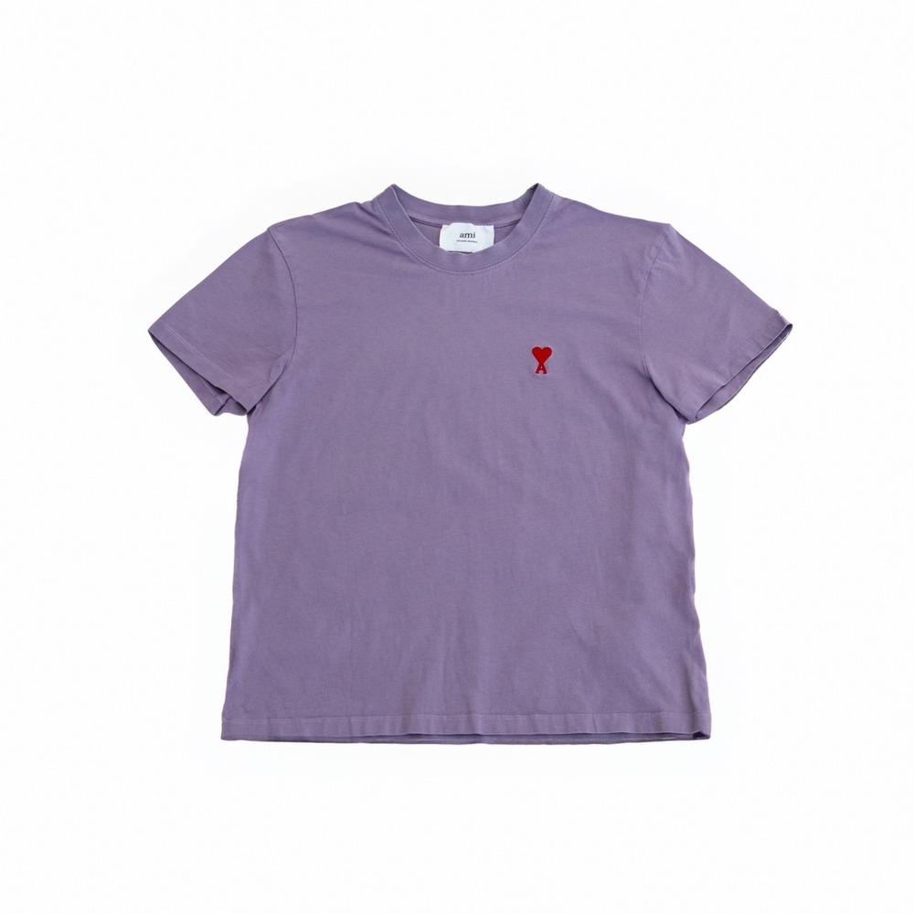 AMI Alexandre Mattiussi De Coeur Women's T-Shirt Lavender Purple Size‎ S